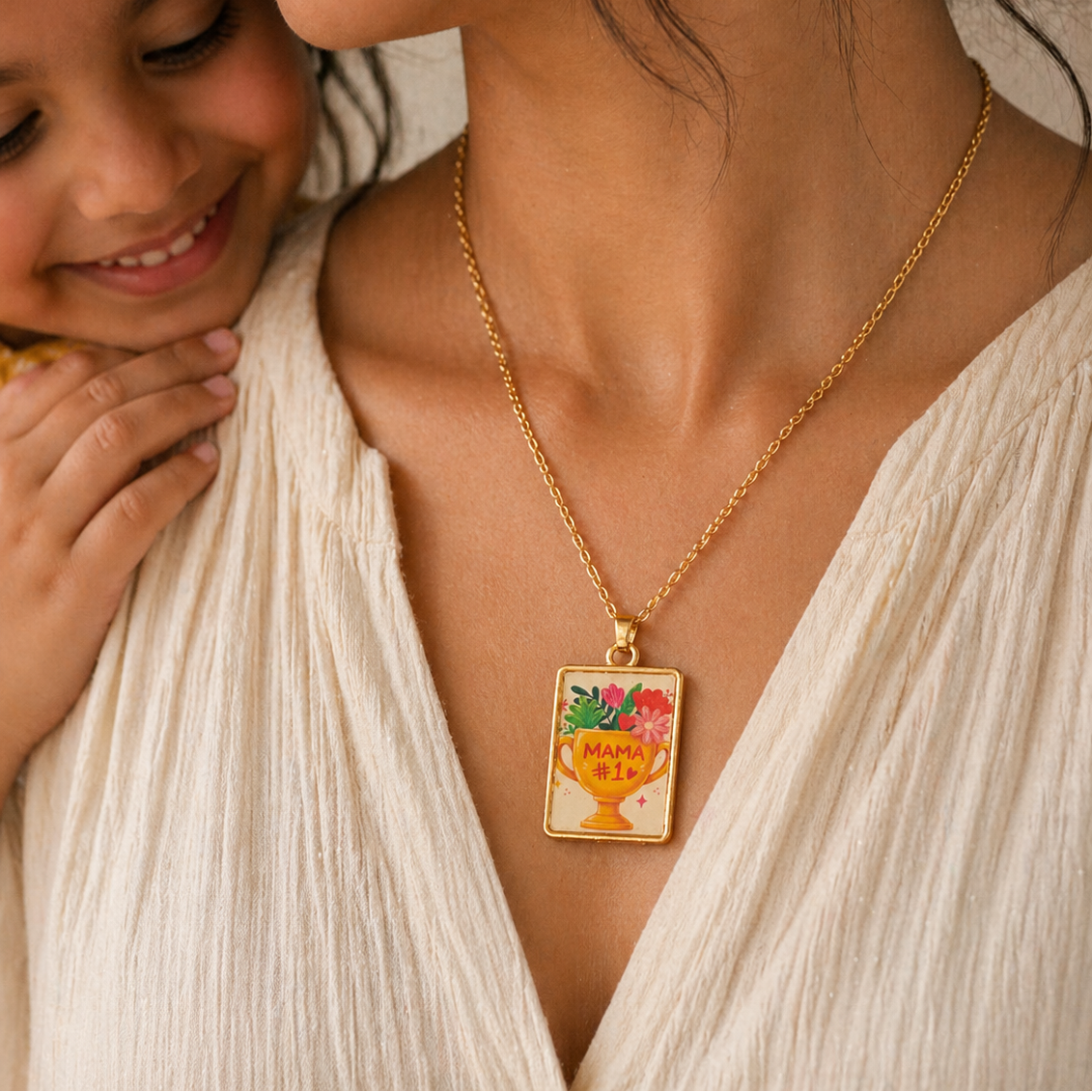 Mama #1 Resin Pendant Necklace