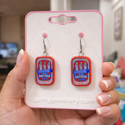 Sardine Can earrings with Quirky Charm - Quirky Jewellery
