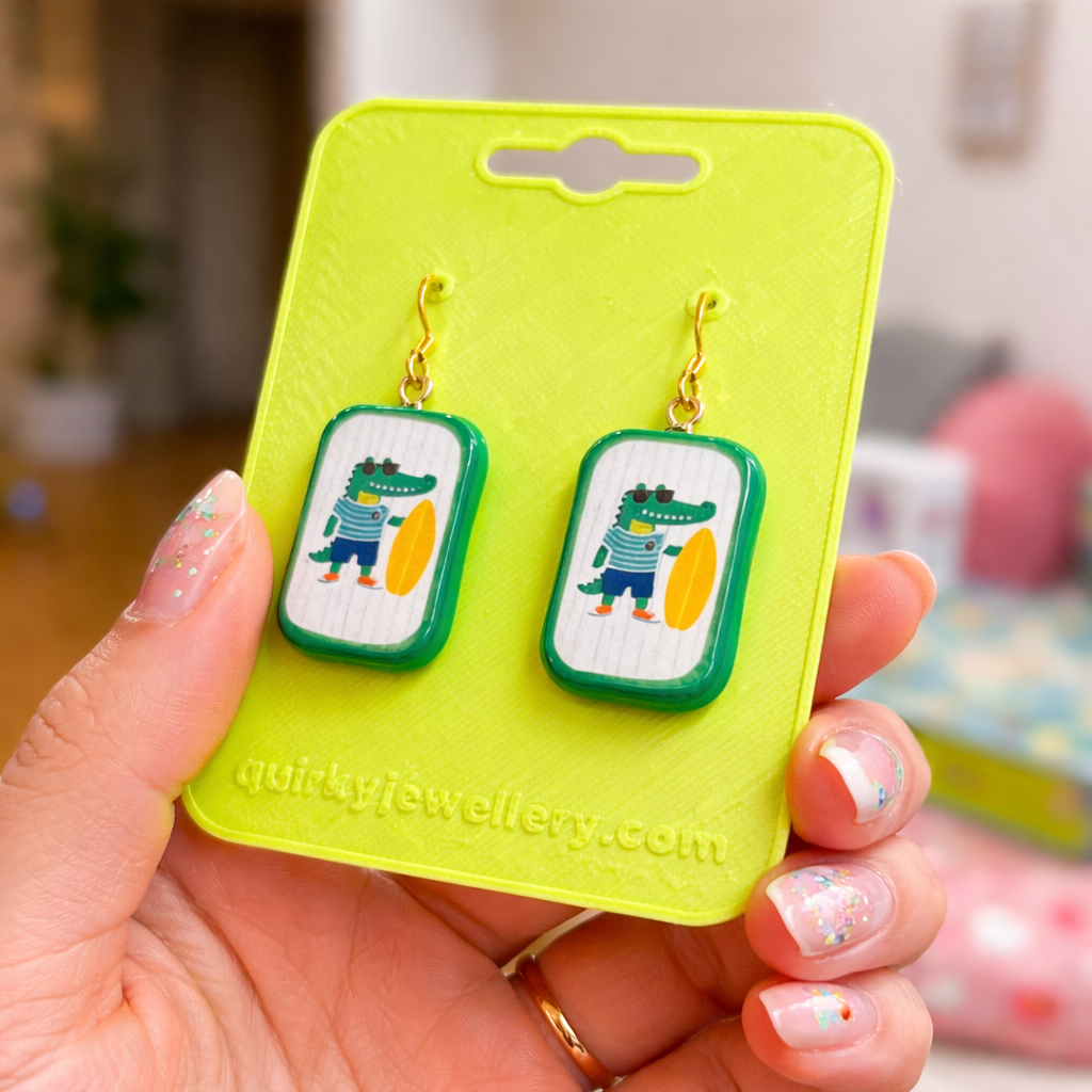 Crocodile Themed Dangle Quirky Earring - Quirky Jewellery