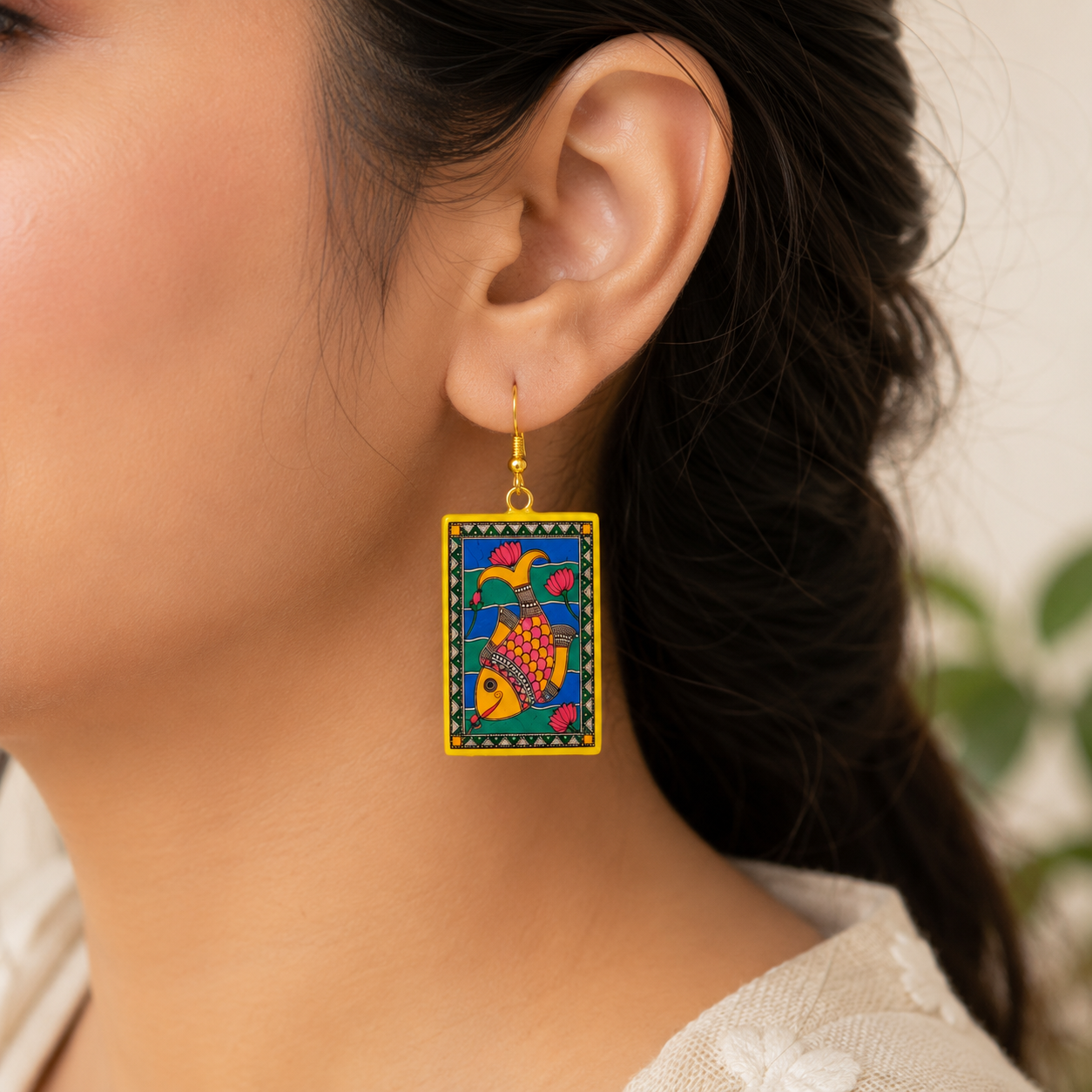 Madhubani Matsya Folk Art Earrings 🐟🎨