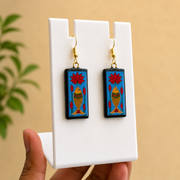 Madhubani Lotus Matsya Earrings 🪷🐟💙.