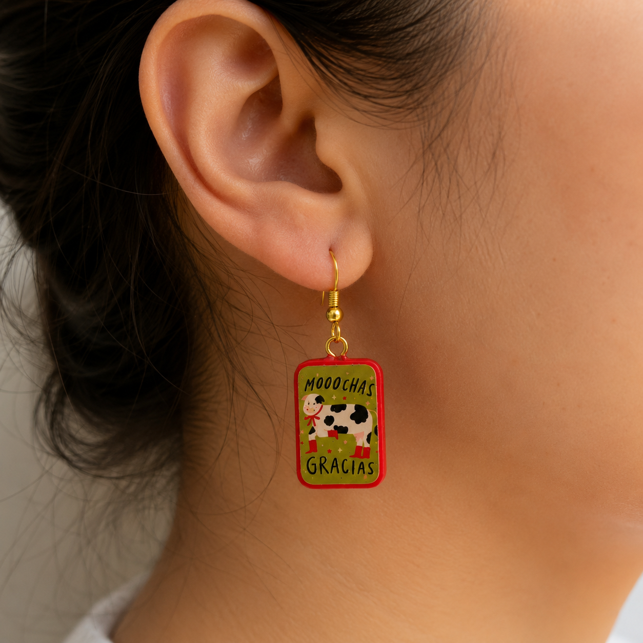 Moochas Gracias Quirky Earrings 🐄❤️