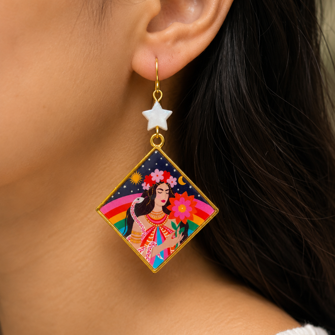 Celestial Bloom Statement Earrings