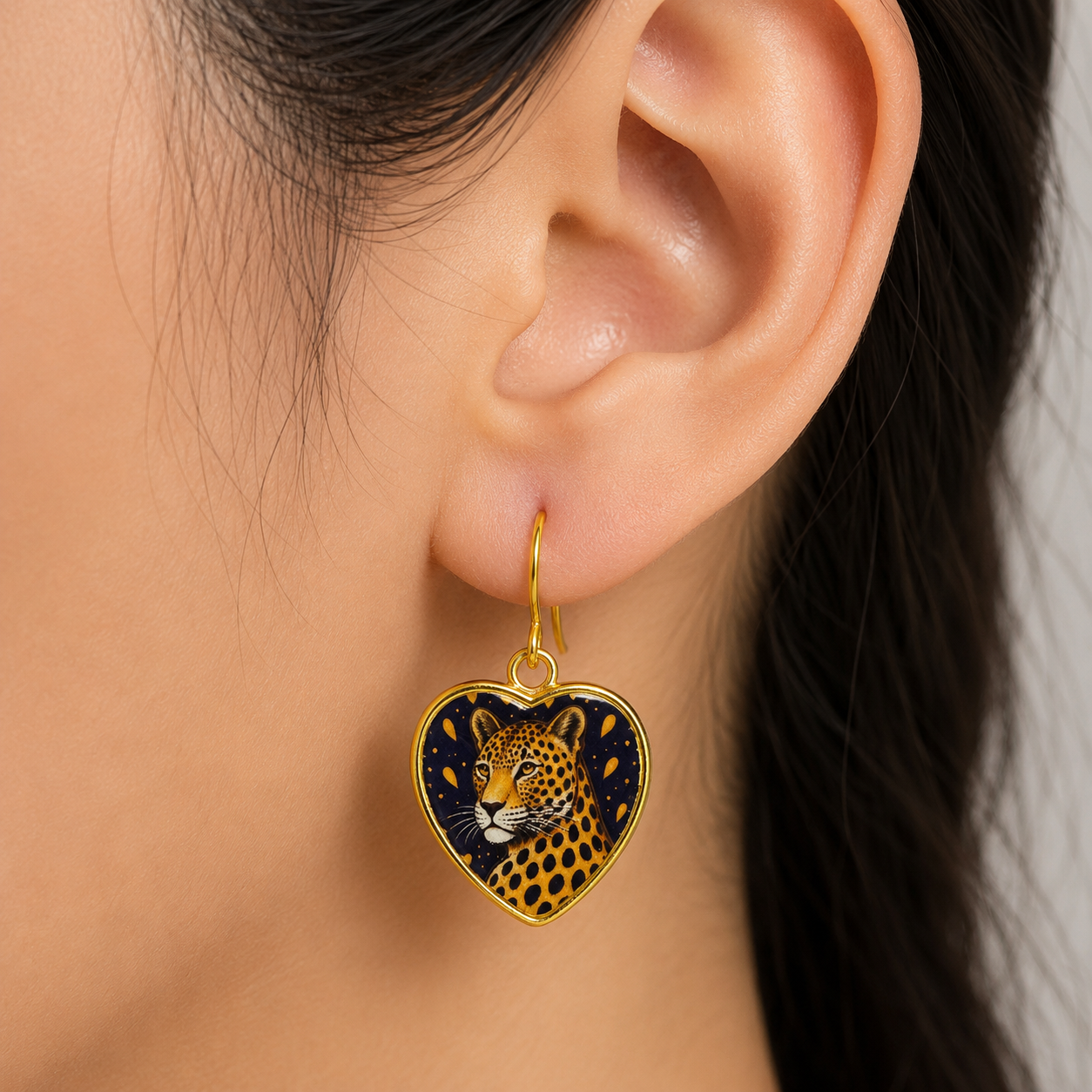 Golden Cheetah Earrings.
