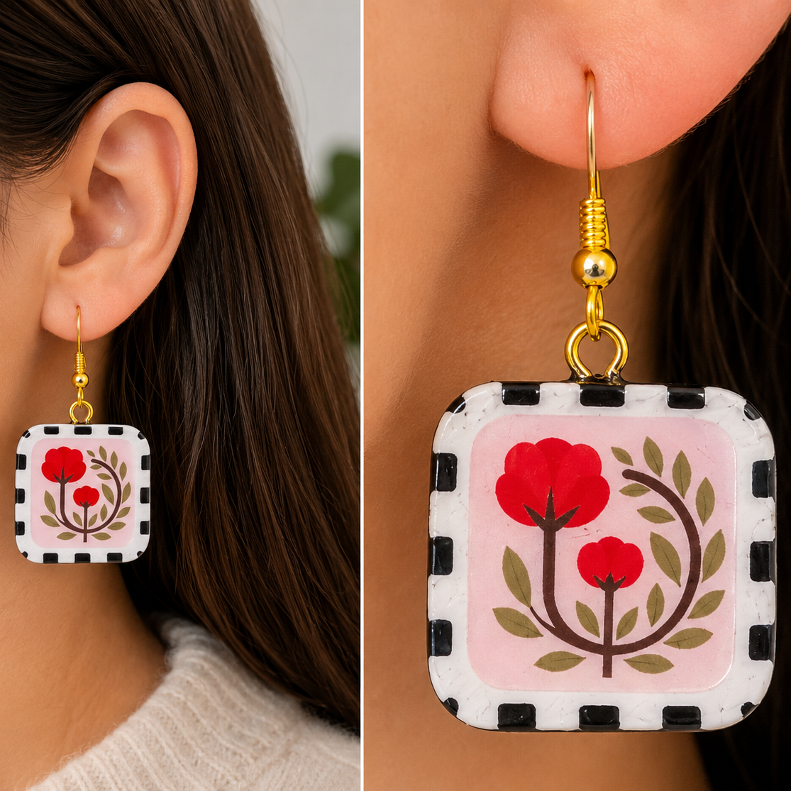 Wildflower Tile Earrings