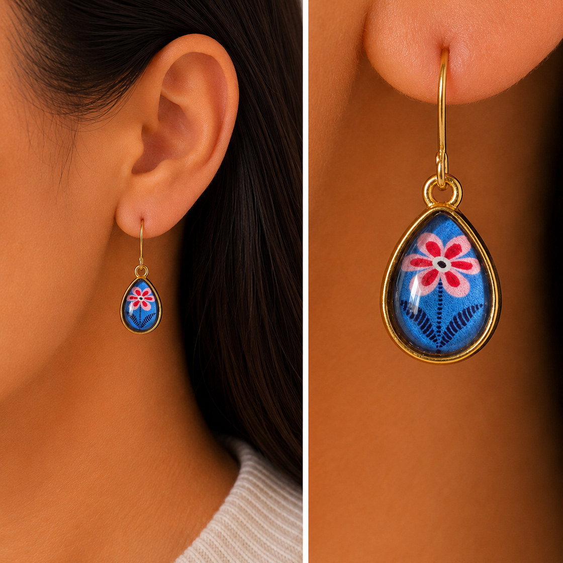Indigo Petal Earrings.