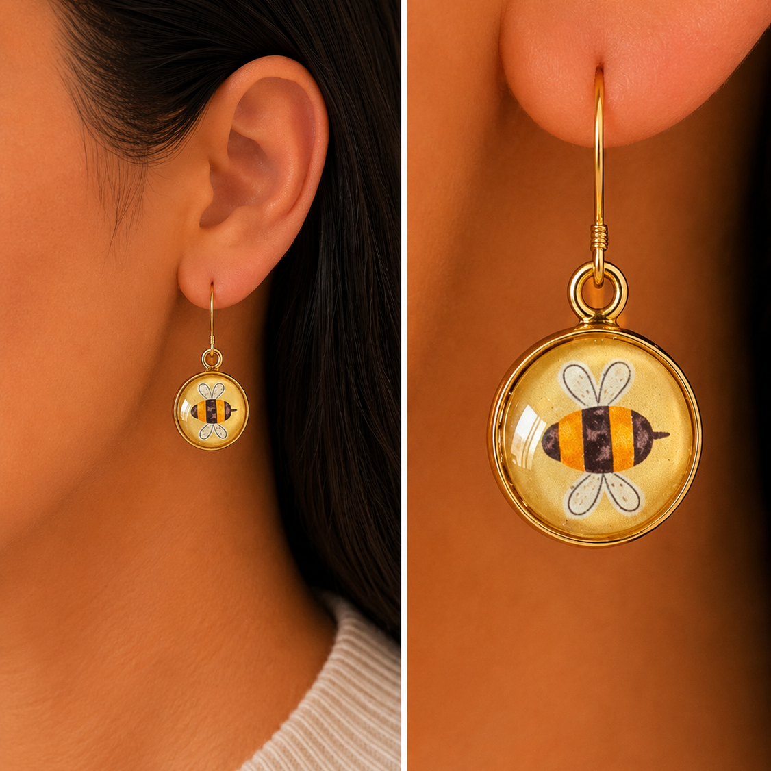Tiny Bumble Earrings.