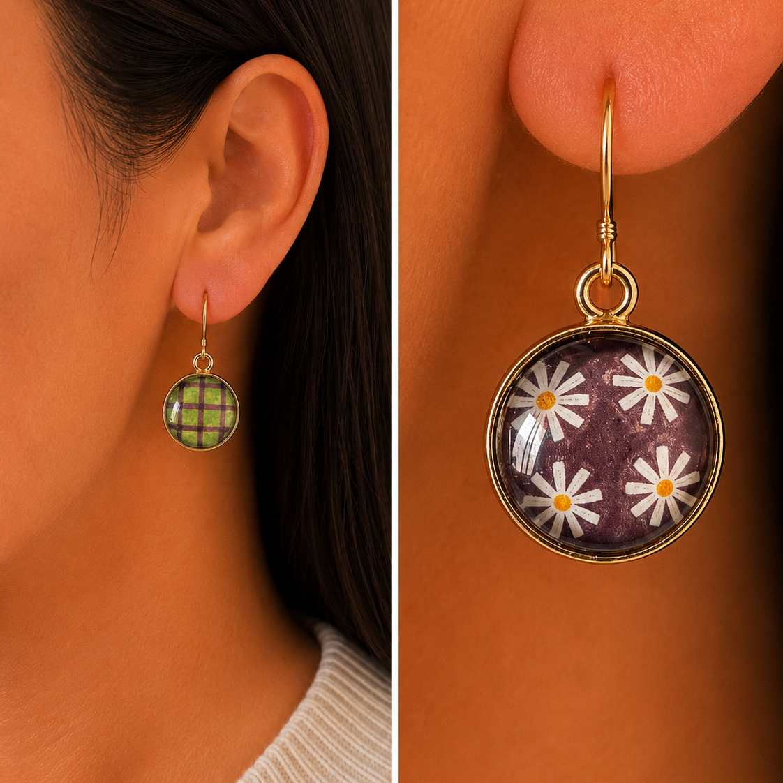 Retro Petal Earrings (Mismatch).