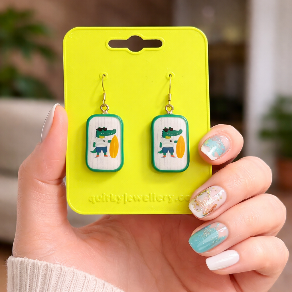 Crocodile Themed Dangle Quirky Earring - Quirky Jewellery