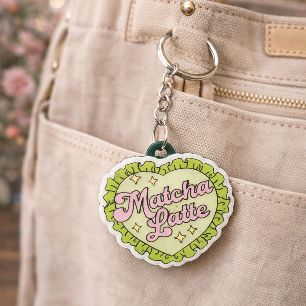 “Matcha Latte” Resin Keychain - Quirky Jewellery