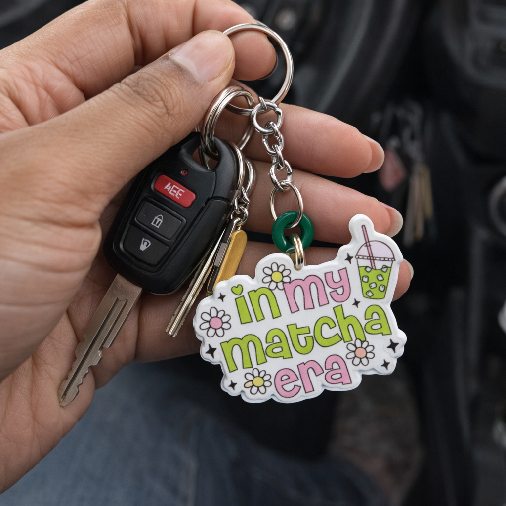 “In My Matcha Era” Resin Keychain - Quirky Jewellery