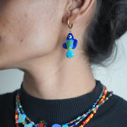 Blue Reef Glass Charm Hoop Earrings 🐟