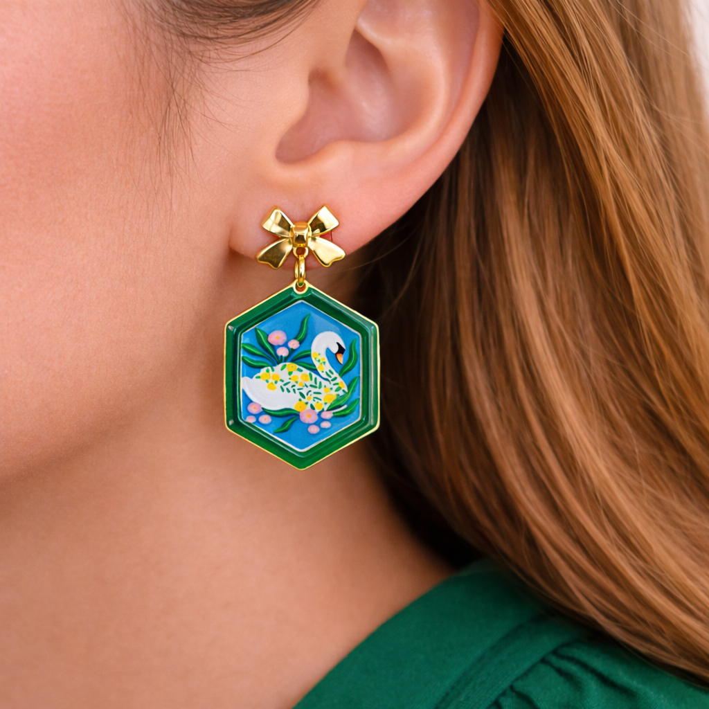 Enchanted Swan Drops Earrings - Quirky Jewellery