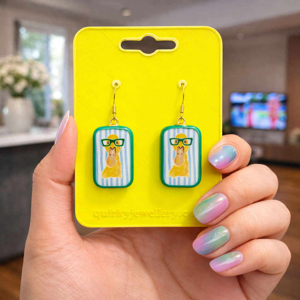 Geek Duck Dangle Earring - Quirky Jewellery