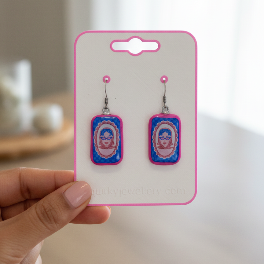 Bold Portrait Pop Dangle Earrings - Quirky Jewellery