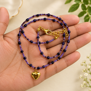 Violet Heart Seed Bead Necklace 💜