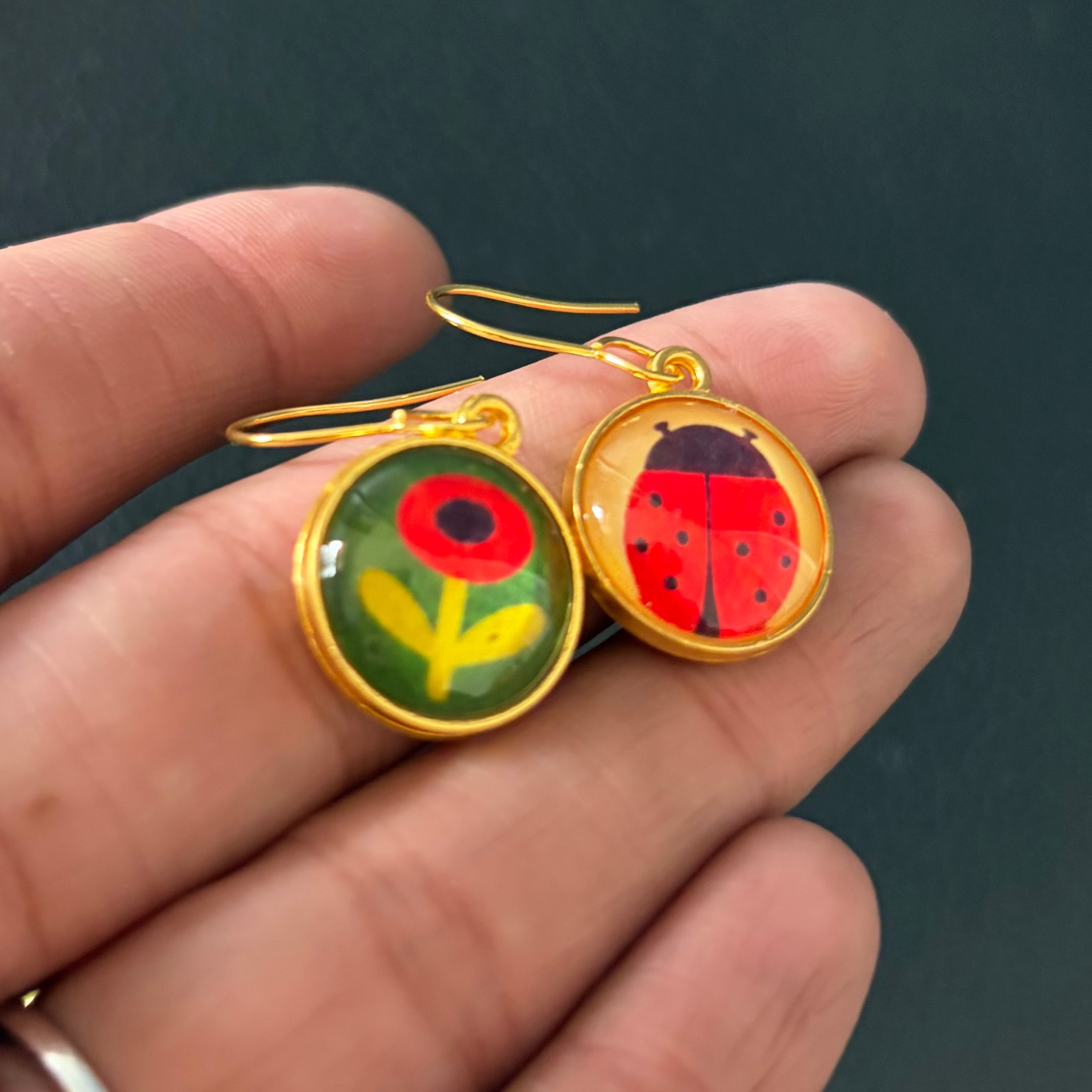 Lady Bug Bloom Mismatch Earrings