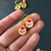 Crimson Petal Earrings