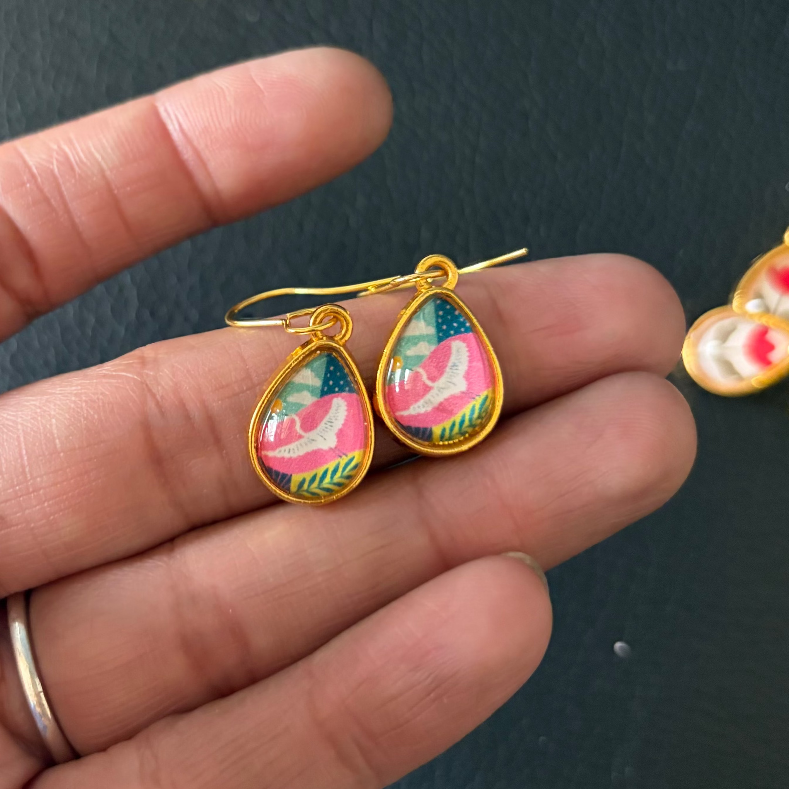 Crimson Petal Earrings
