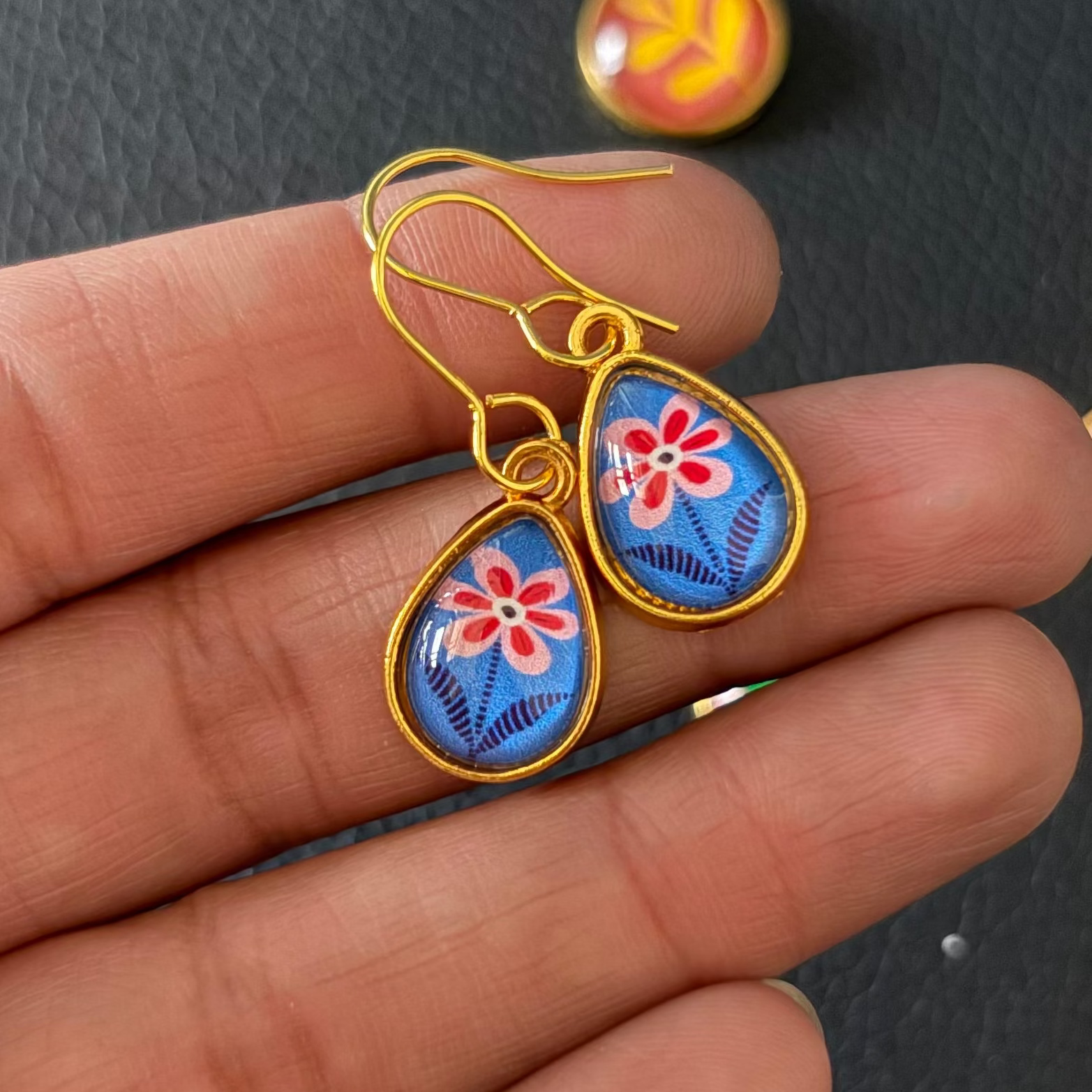 Indigo Petal Earrings.