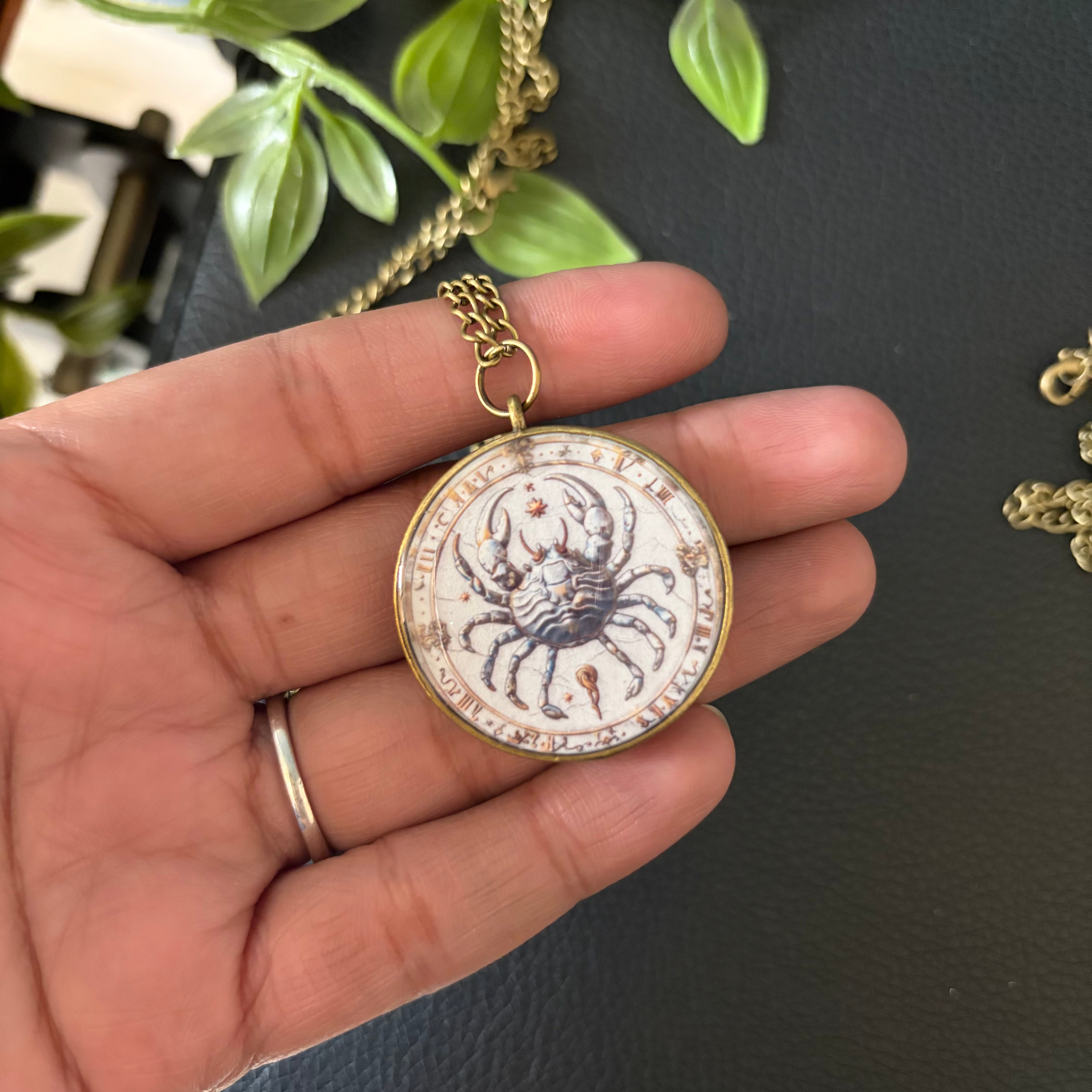 Cancer Moon Pendant Necklace