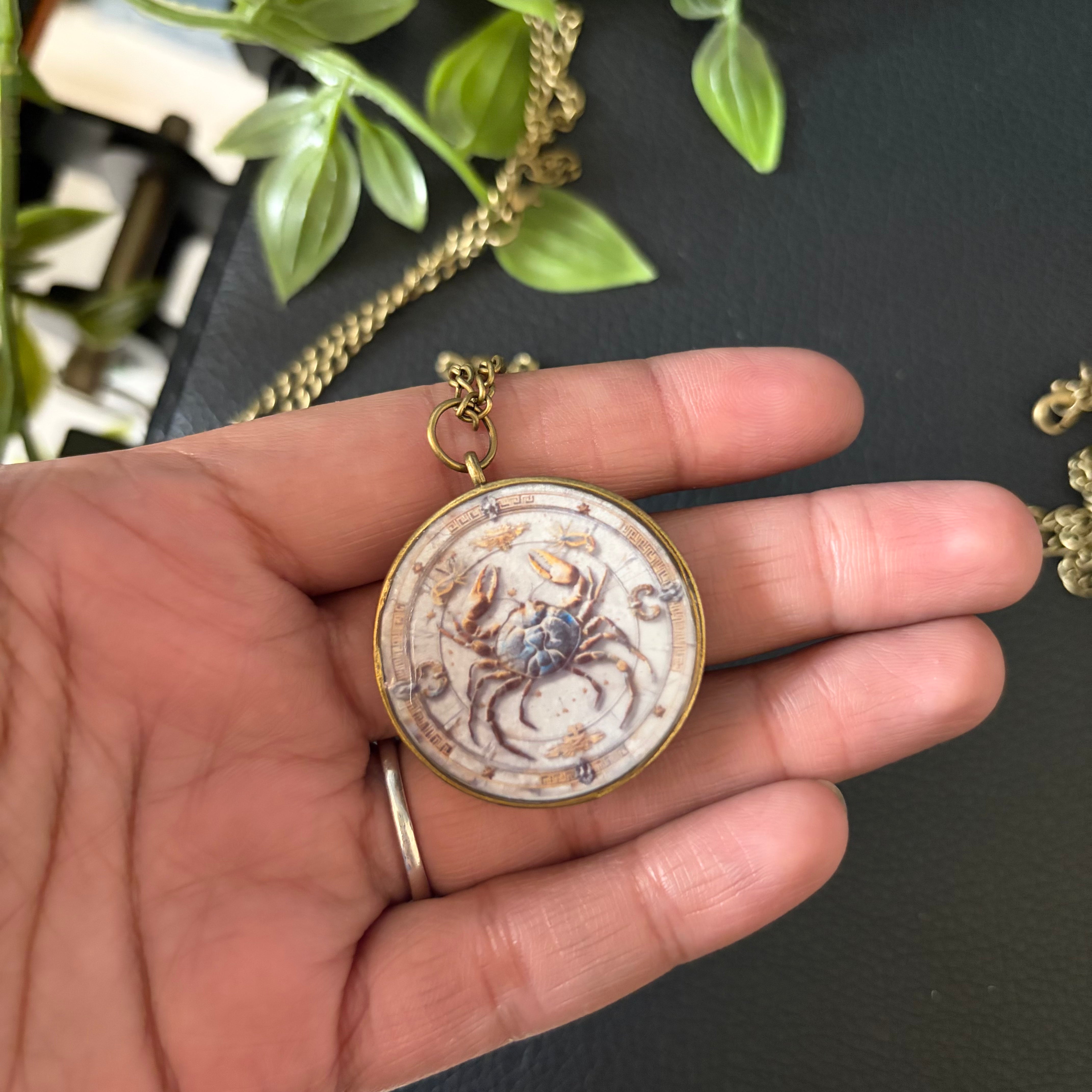Cancer Moon Pendant Necklace