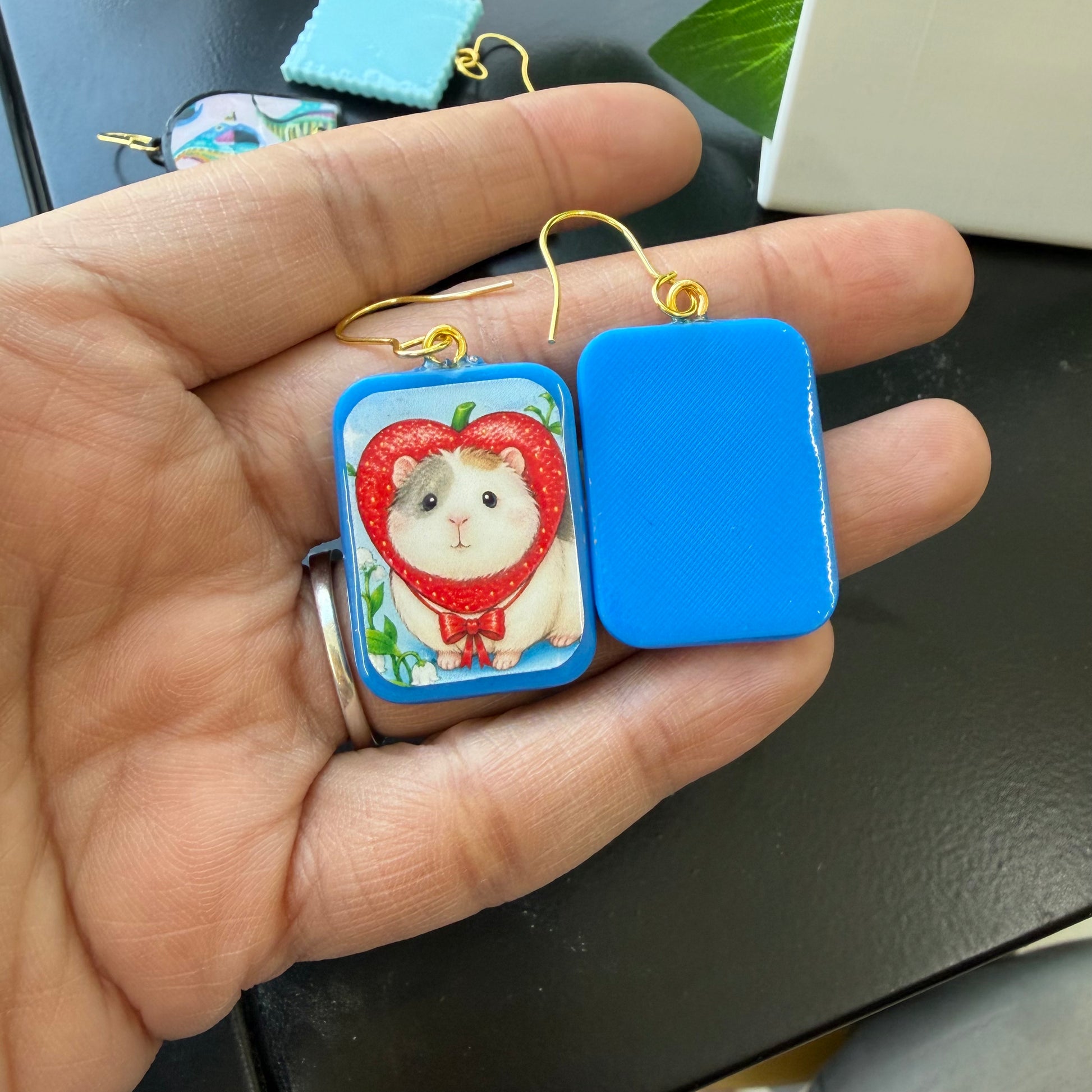 Berry Blossom Hamster Earrings.