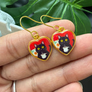 Whimsical cat Earring