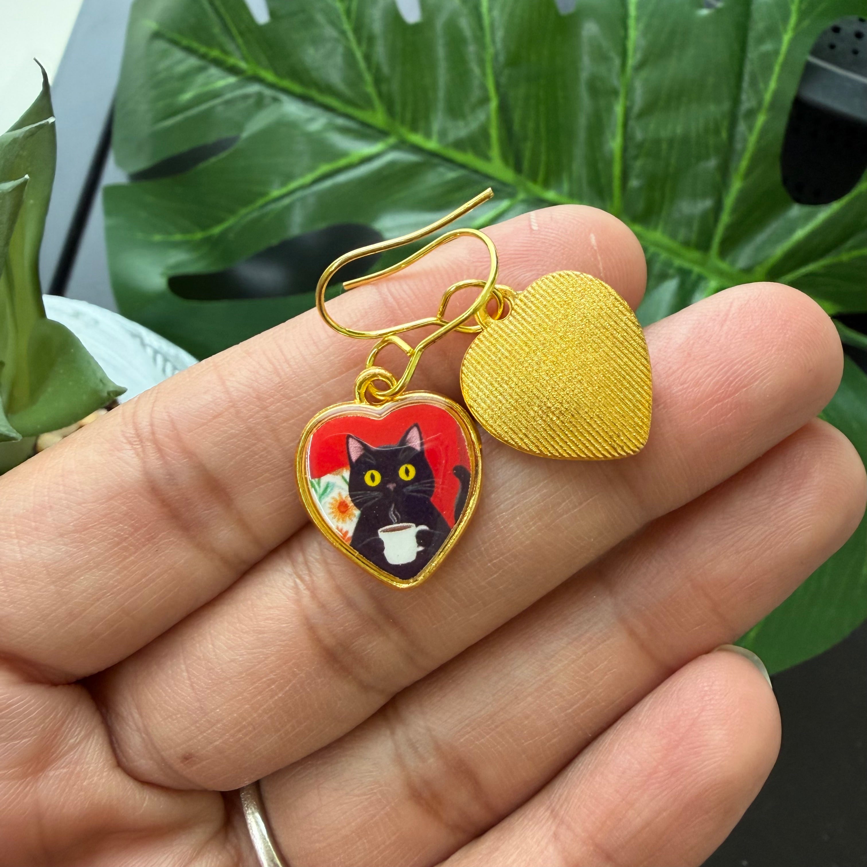 Whimsical cat Earring