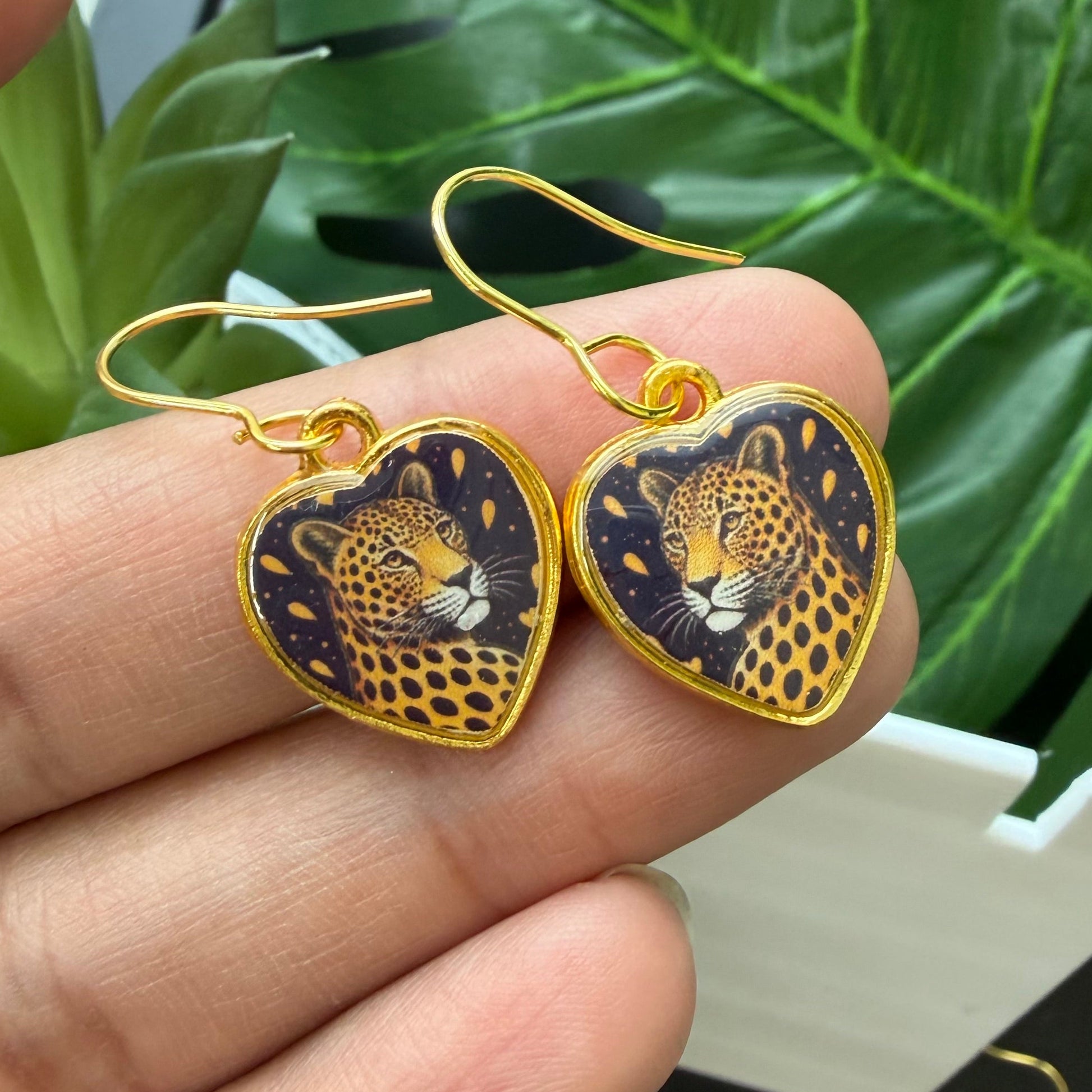 Golden Cheetah Earrings.