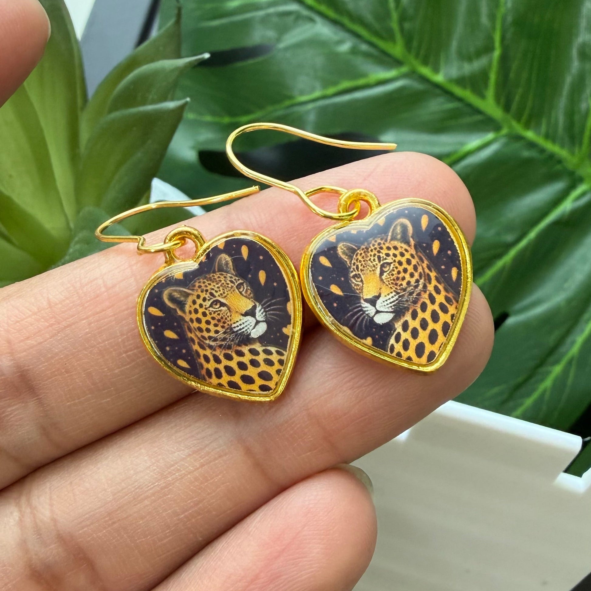 Golden Cheetah Earrings.