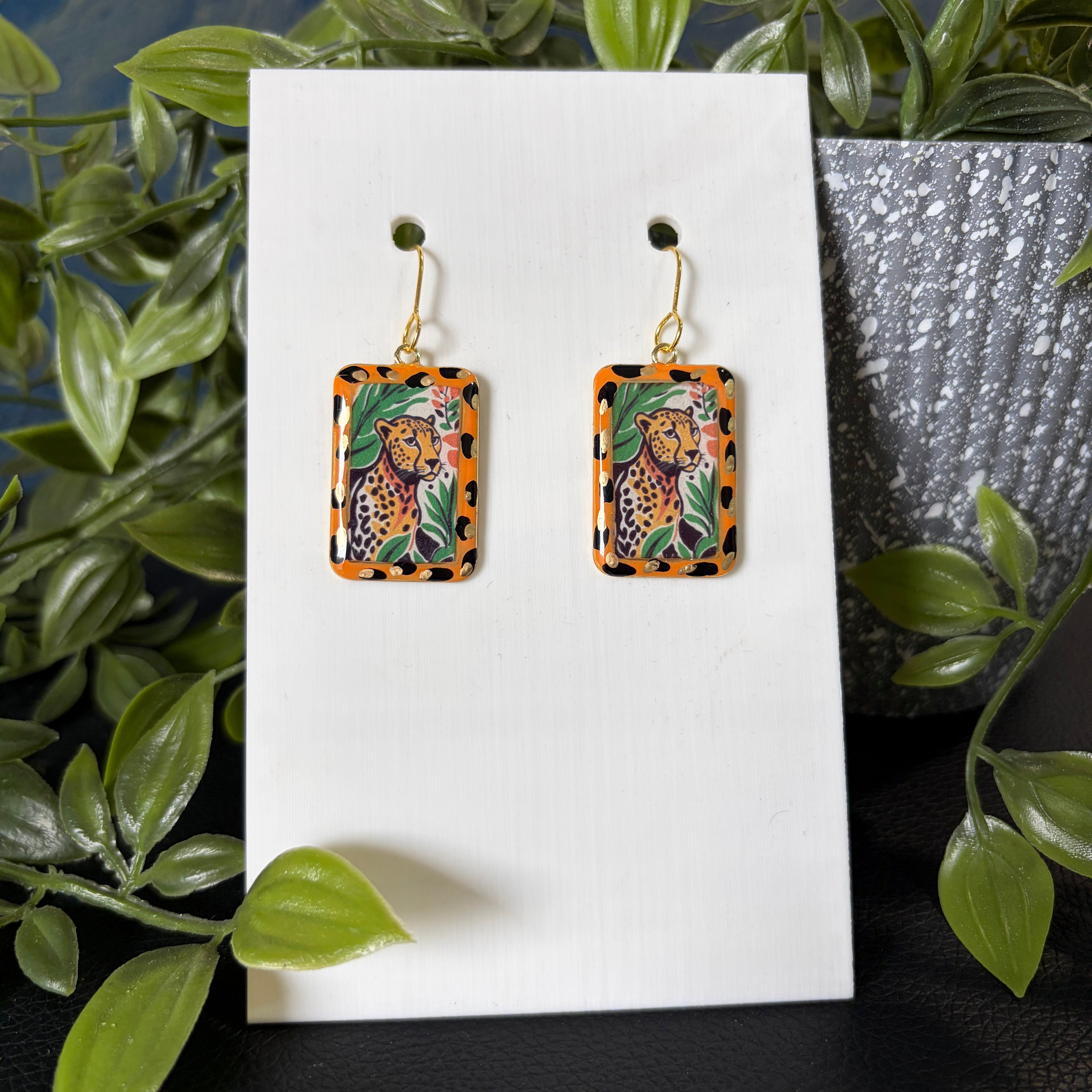 Leopard Art Earrings