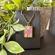You Are So Worthy Resin Pendant Necklace