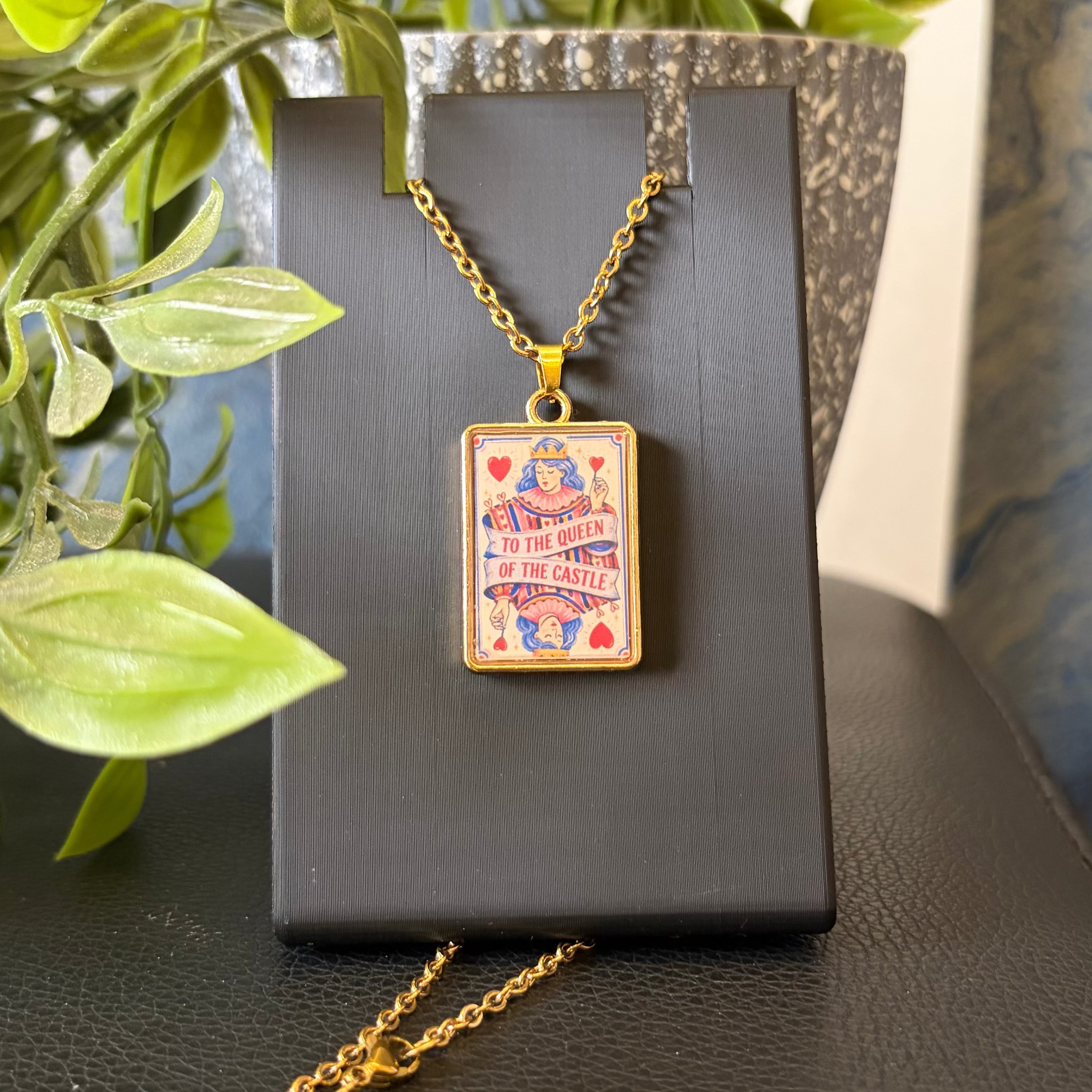 Queen of the Castle Resin Pendant Necklace