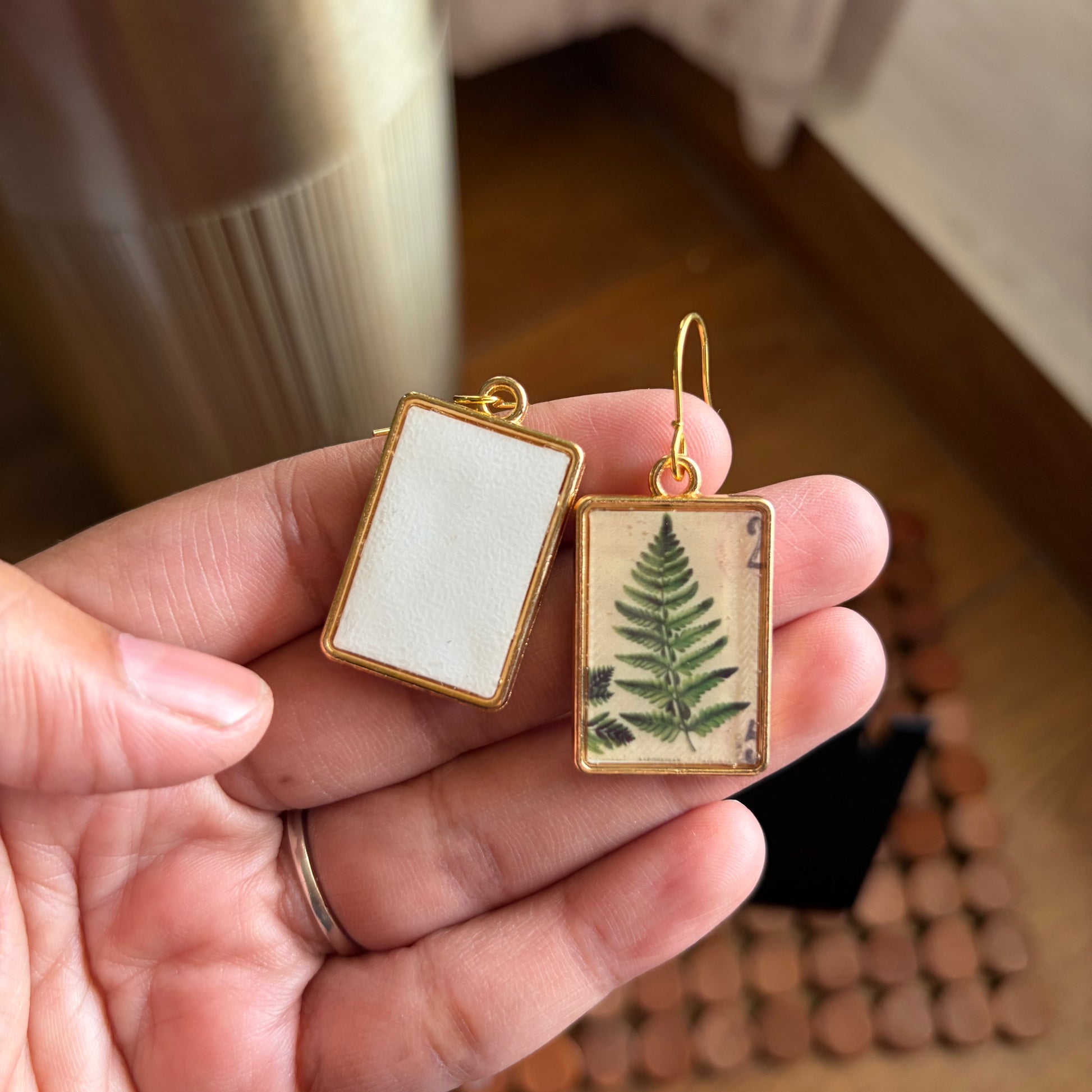 Botanical Fern Frame Earrings.