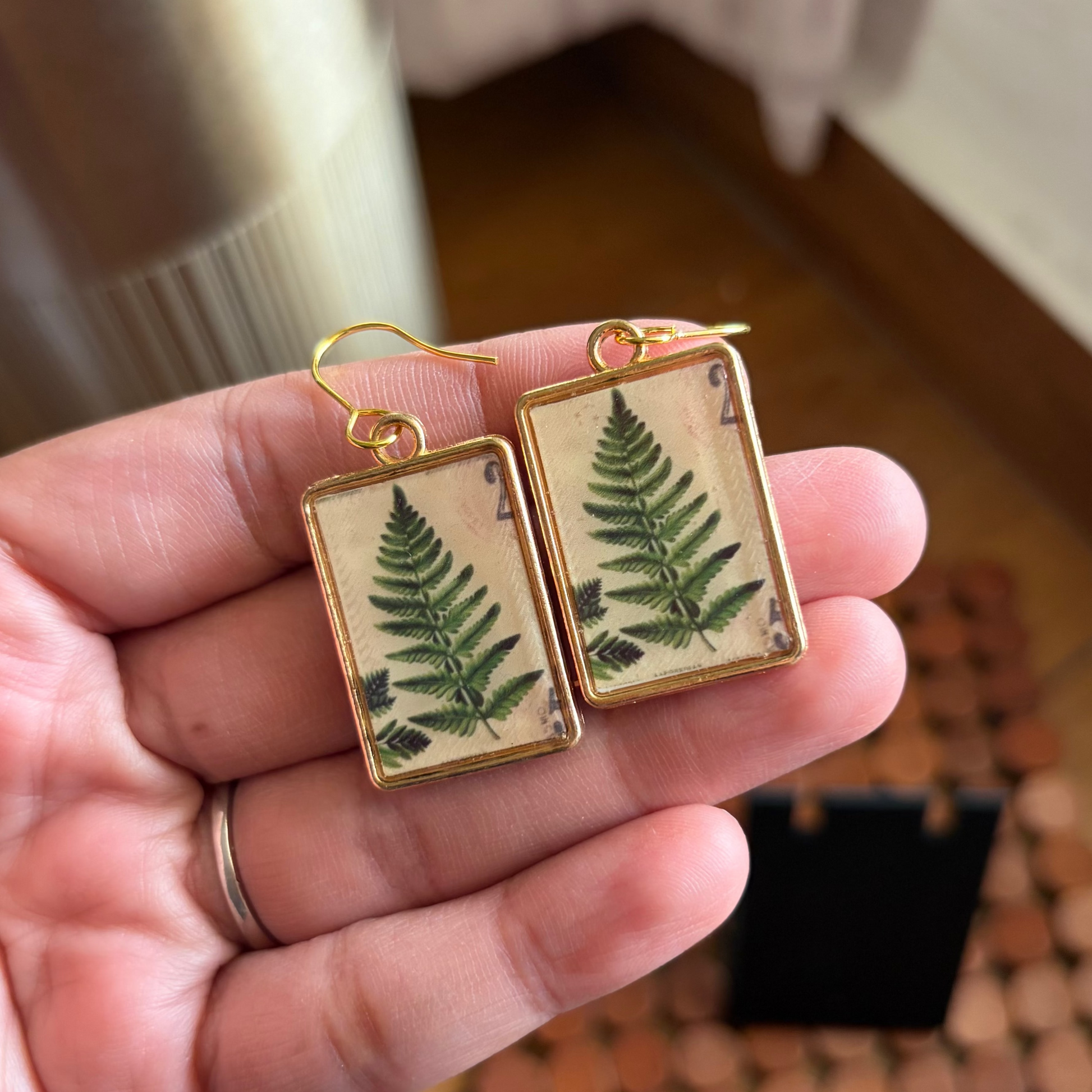 Botanical Fern Frame Earrings.