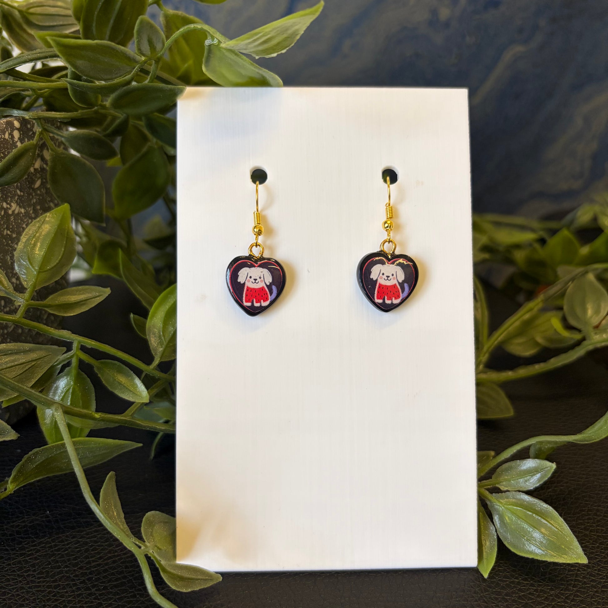 Puppy Love Heart Earrings.