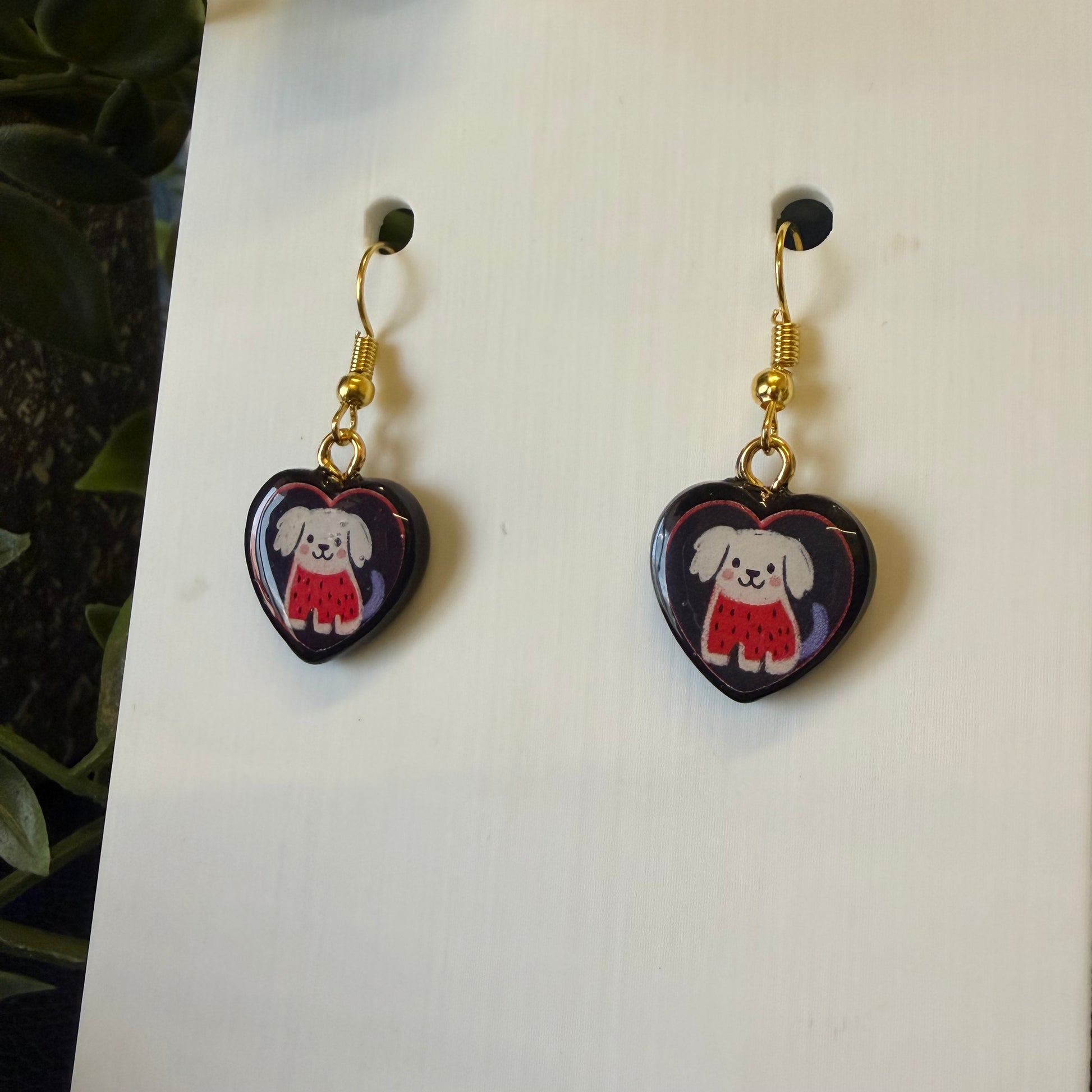 Puppy Love Heart Earrings.