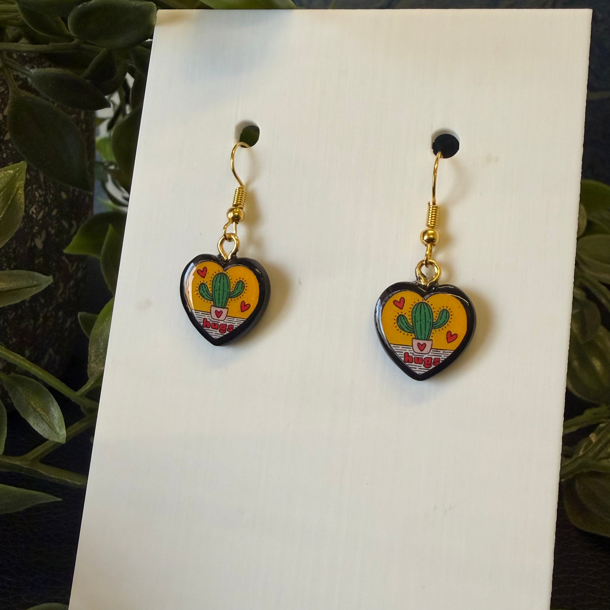 Tiny Cactus Hugs Earrings.