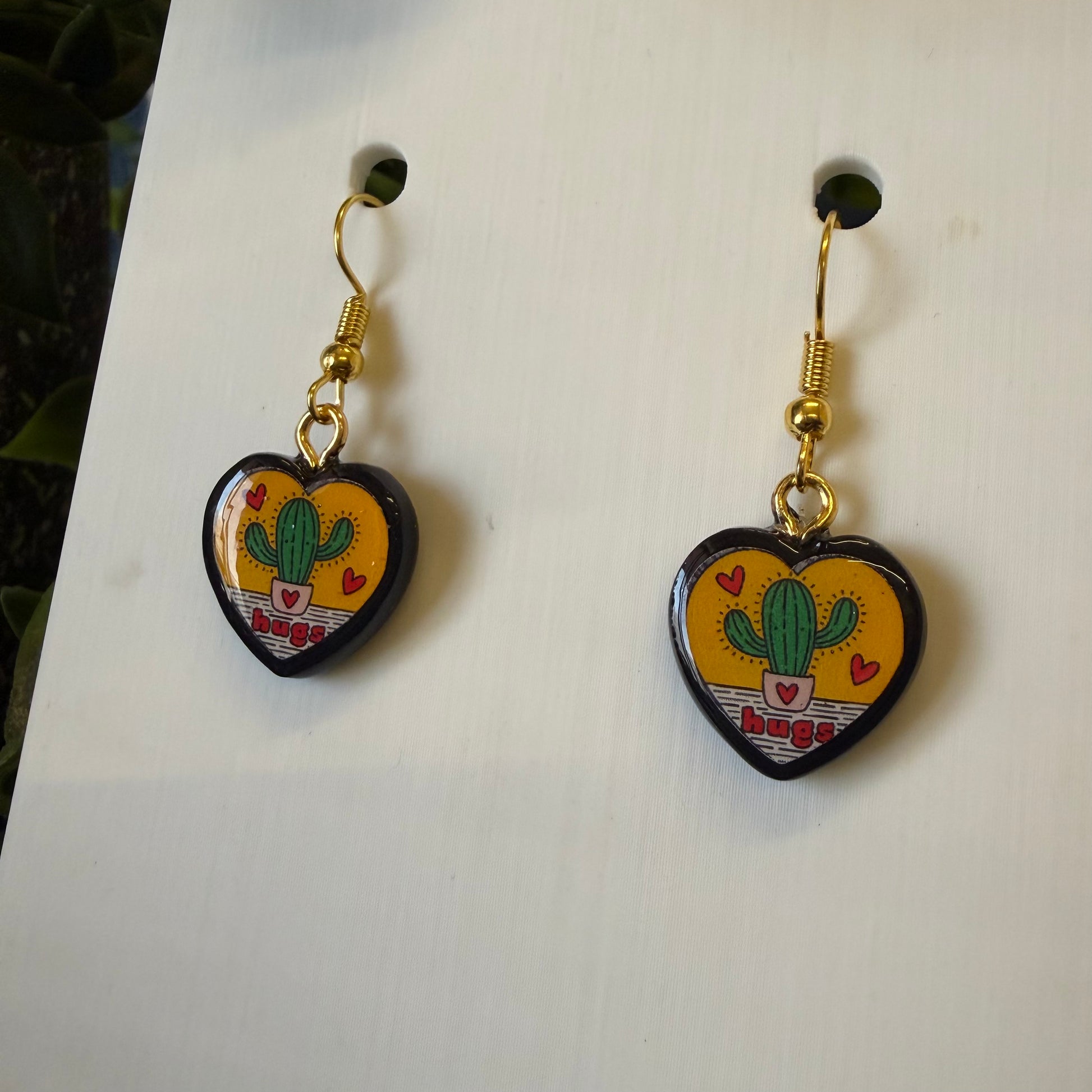 Tiny Cactus Hugs Earrings.