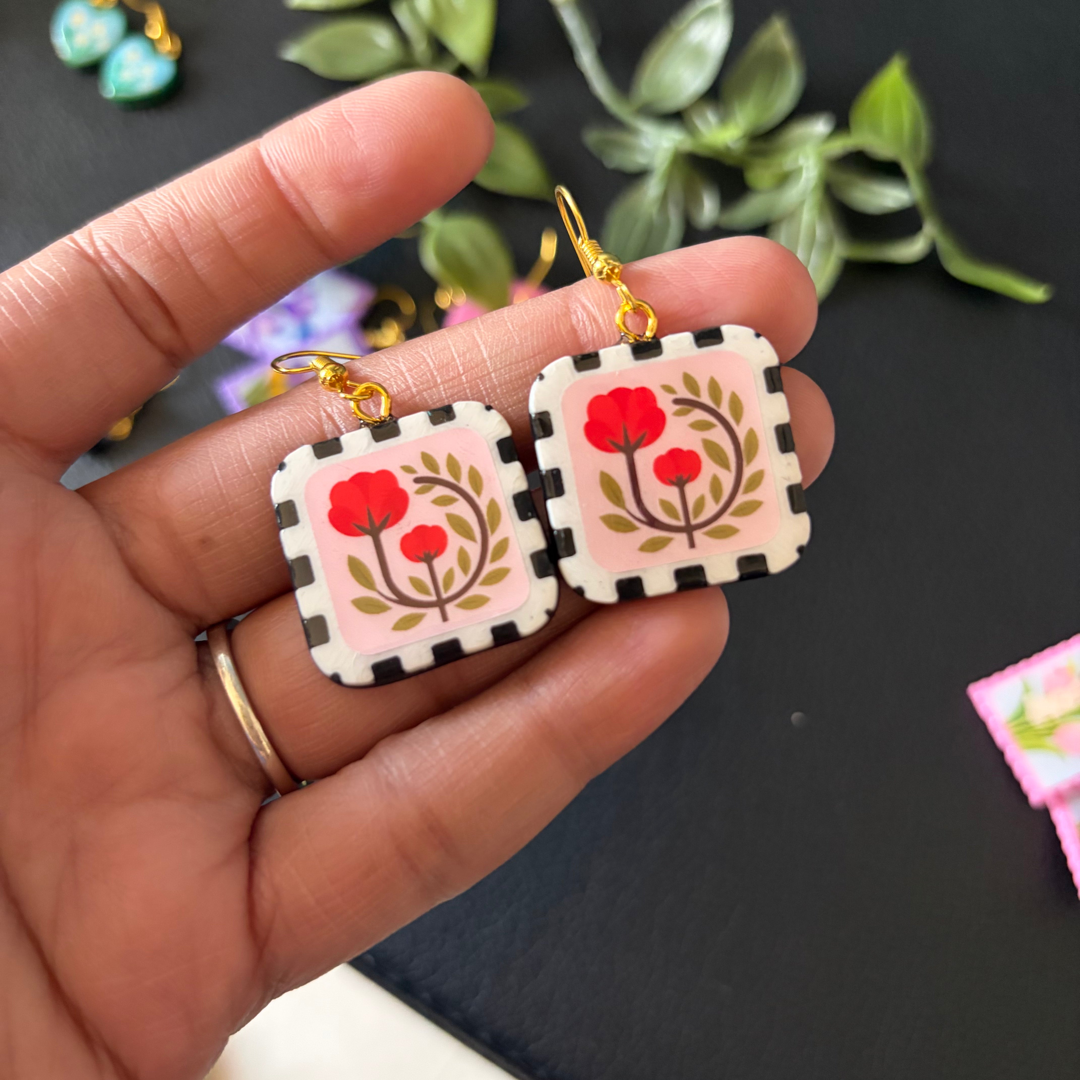 Wildflower Tile Earrings
