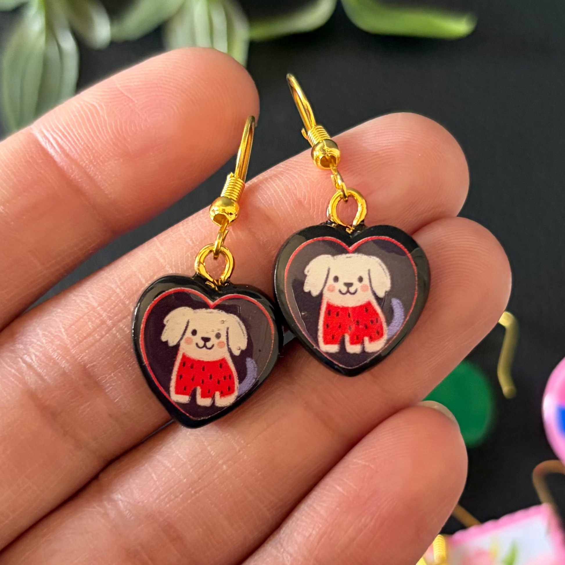 Puppy Love Heart Earrings.