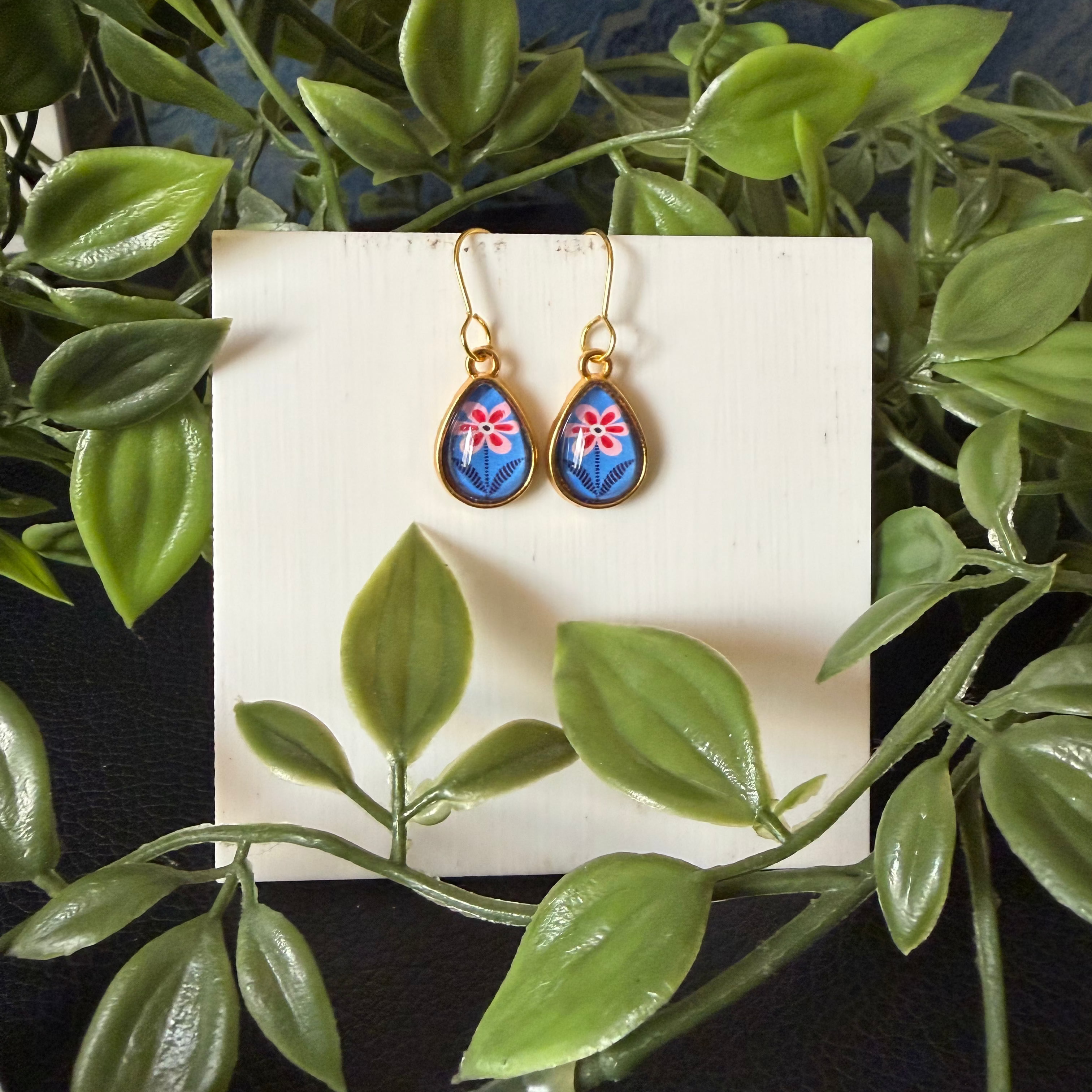 Indigo Petal Earrings.