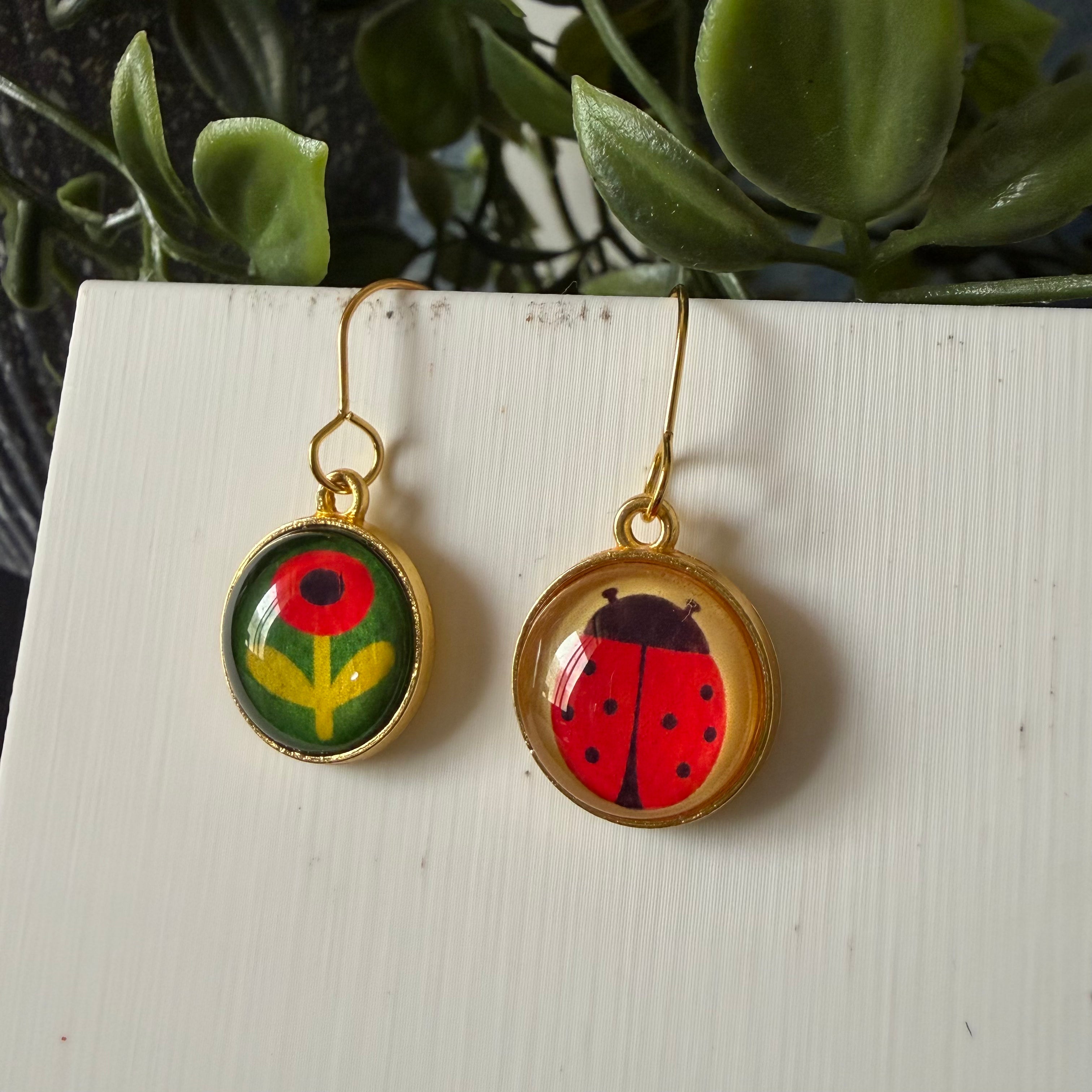 Lady Bug Bloom Mismatch Earrings