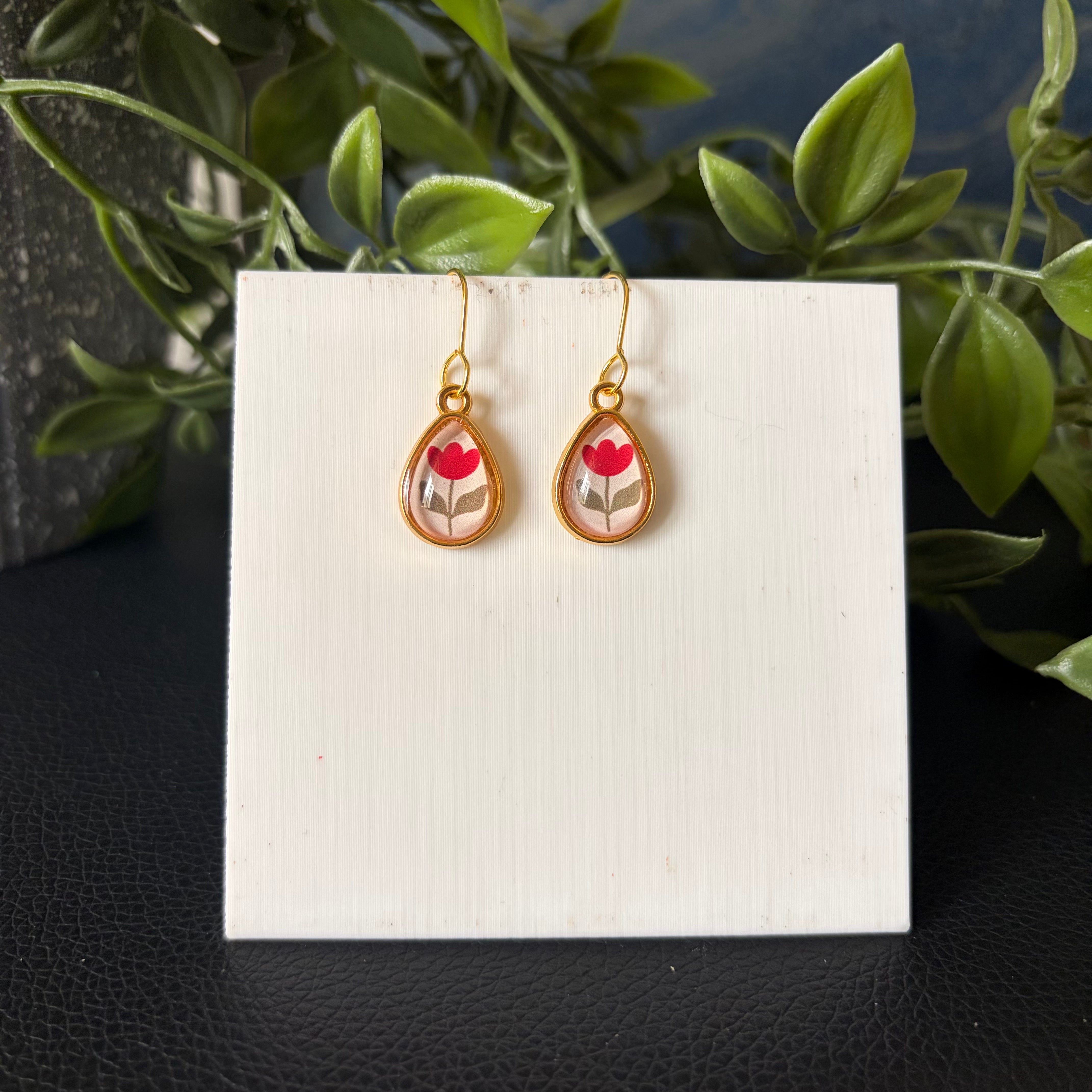 Crimson Petal Earrings