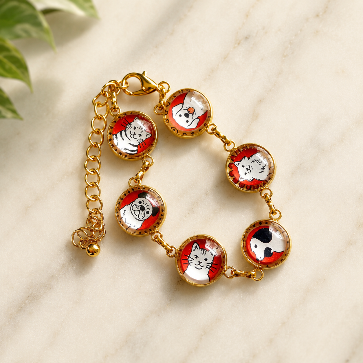 Furry Friends Charm Bracelet (Anti Tarnish).