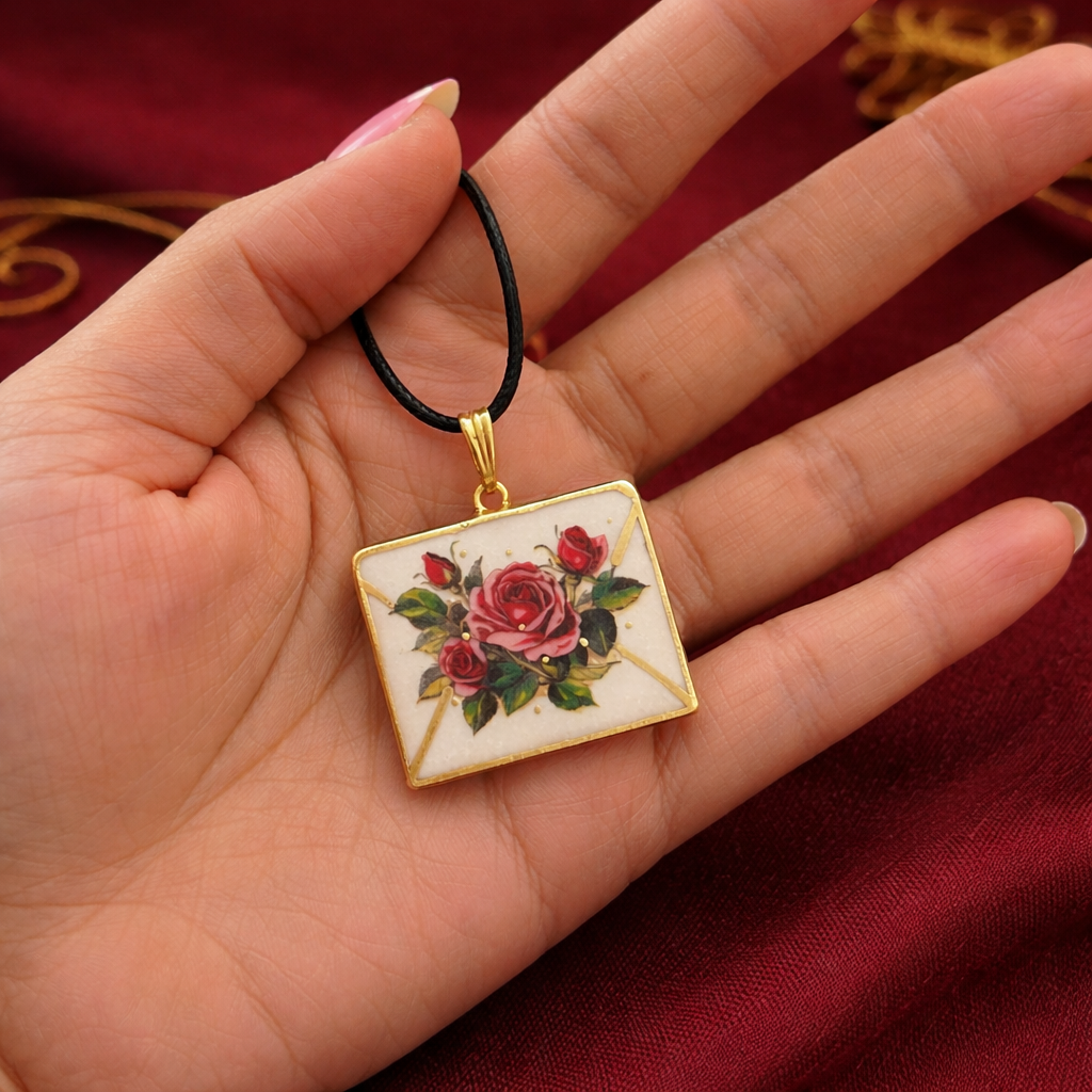 Love Letter Rose Pendant (Valentine Collection) - Quirky Jewellery