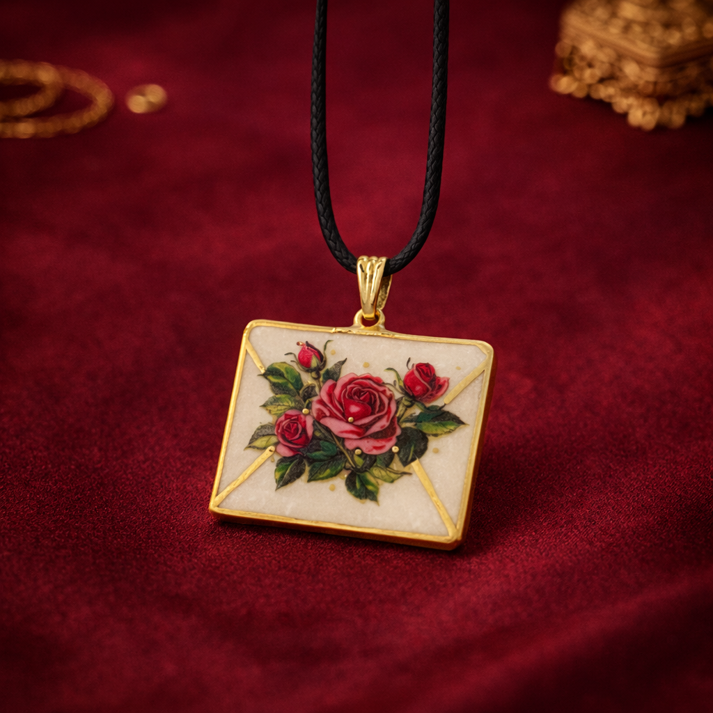 Love Letter Rose Pendant (Valentine Collection) - Quirky Jewellery