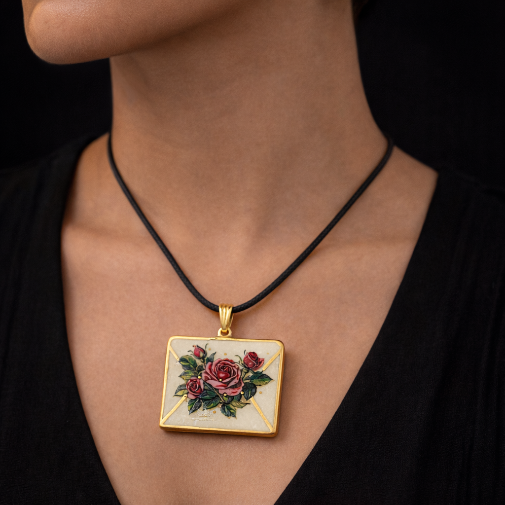 Love Letter Rose Pendant (Valentine Collection) - Quirky Jewellery