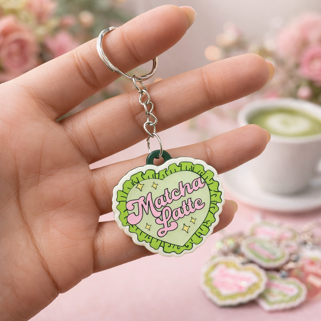 “Matcha Latte” Resin Keychain - Quirky Jewellery